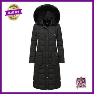 Women's Waterproof Long Winter Coat Thickened Down Alternative Puffer Jacket